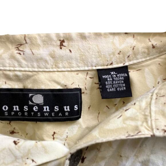 Men's Consensus Short Sleeved Hawaiian Button Down Shirt XL - Picture 3 of 3